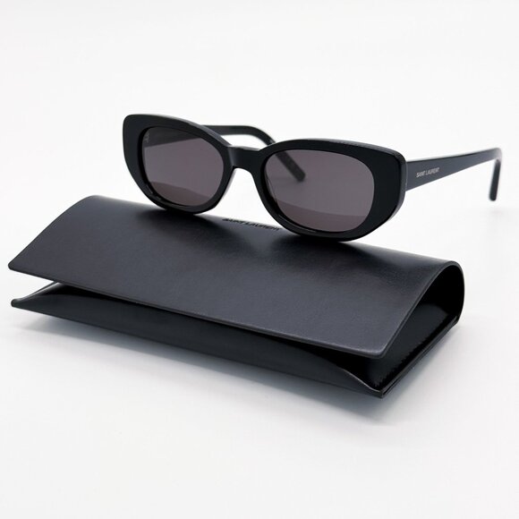 NEW SAINT LAURENT SL316 BETTY 001 SUNGLASSES WOMEN BLACK EYEWEAR - Picture 1 of 9